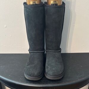 UGG Classic Black Suede Tall Boots